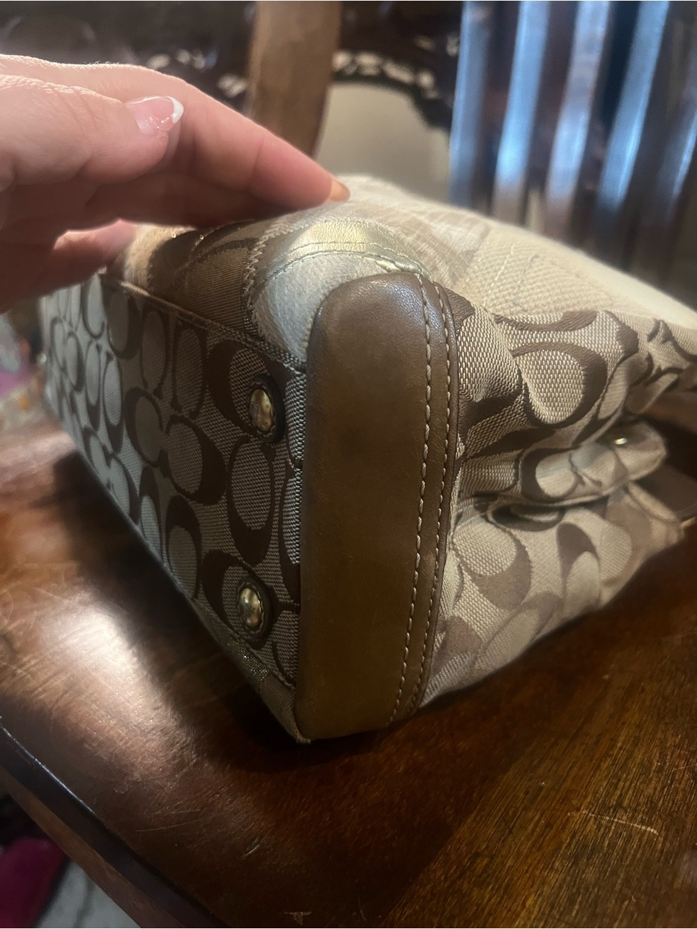 Vintage Coach Holiday Patchwork Satchel Turnlock Bag w/ wallet – Rare Y2K Find! - Picture 5 of 10
